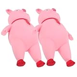 CIYODO 2 Stück Teiliges Kleines Weiches Schwein Stressabbau Tragbares Lustiges Druckspielzeug für Büro und Zuhause Dehnbar Süßes Comic Tier für Entspannende