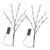 Cabilock 2 Stück Teiliges LED Baumzweig Licht Batteriebetrieben Warmweiß Dekorative Beleuchtete Zweige für Vasen und Innenbereich Batteriebetriebene Lichterzweige für Gemütliche Stimmung