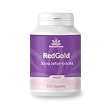 HerbalPlant RedGold Safran-Extrakt Kapseln - Natürlicher Stimmungsaufheller hochdosiert - pflanzliches Crocin & Safranal - 100% vegan - Laborgeprüft - 120 Safrankapseln als Vorrat für 4 Monate