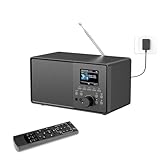 PAZEAU DAB/DAB+ Digitalradio Nostalgie Radio mit 2.4 Zoll Farbdisplay, Bluetooth, USB/AUX, Fernbedienung, Doppelwecker, Schlaf Timer, Küchenradio, 6 Sprachen, 30 Senderspeicher Radio