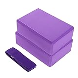 3Stücke Yoga Blöcke Set mit Riemen Teiliges Eva Yoga Zubehör für Fitness und Dehnen Rutschfest und Tragbar für Anfänger und Profis