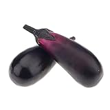 Meiwlong 2 PCS Gefälscht Realistisch Aubergine Requisiten Dekoration Haushalt Künstliche Anzeige Lebensecht Gemüse Faux Essen Modell Ornament Party Fest