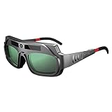 Viitech Schweißbrille mit Automatischer Verdunkelung, Solarbetriebene Schweißbrille, Automatisch Verdunkelnde Augenschutzbrille mit Verstellbaren Augenbeinen, Bequeme Schweißschutzbrille