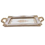 Holibanna Spiegelablage Schmuck Tabletts Badezimmer-Tablett tablett dekoratives Spiegeltablett Dekorationstablett Gericht Schmuckschale aus Kunstharz Vintage Schmuckschale Rohdiamant