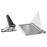 Leitz Set Extrastarker Registraturlocher & Precision Office Hebelschneider A3, Papierschneidemaschine mit 457 mm Schnittlänge für bis zu 15 Blatt, Großer Locher Für 65 Blatt, 51800095 + 90220000
