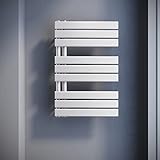 SONNI Badheizkörper Flach Handtuchtrockner 762 x 500 mm Weiß Handtuchwärmer Seitenanschluss Panel Handtuchheizkörper 679W