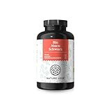 NATURE LOVE® Bio Maca Kapseln (schwarz) - 3000 mg je Tagesdosis - 180 Kapseln - Mit natürlichem Vitamin C - Ohne Magnesiumstearat, Zertifiziert Bio, hochdosiert, vegan, in Deutschland produziert
