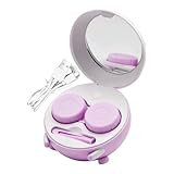 Augenkontaktreiniger, 8,9 x 8,9 x 7,9 cm, wiederaufladbare Spiegelpinzettenbox, Kontaktlinsenwaschkoffer mit automatischem Spülsystem, geeignet für weiche farbige Skleral-RGP-Objektive, Männer und