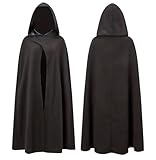 Vampir Kostüm - Umhang schwarz mit Kaputze - Verkleidung für Halloween & Fasching & Karneval - Kinder & Erwachsene