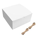 LOLPALONE WeißE Geschenkboxen, 12 StüCk, 20,3 X 20,3 X 10,2, Papier-Geschenkbox mit Deckel für Hochzeitsgeschenk, Brautjungfern-Antragsgeschenk, A