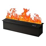 Wasserdampfkamin Mit Realistischer, Zerstäubter Flamme, 3d-Zerstäubungskamin – Automatische Wasserbefüllung In 9 Farben, Smart-App/Fernbedienung/Touch-Steuerung, Mit 1,52 M Langem Netzkabel,100cm