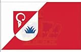 KÖNIGSBANNER Zertifizierte Flagge Fahne Bendfeld - PLÖ 120 x 300cm - Hochformatflagge doppelt gesäumt mit Karabinerhaken aus deutscher Flaggen-Manufaktur