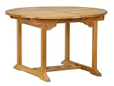 Kai Wiechmann Gartentisch Teak ausziehbar 120 cm rund Holztisch extra massiv