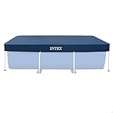 Intex 28038 - Poolabdeckung für Rechteckige Aufstellpools, PVC, Blau, 300x200 cm