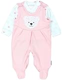 TupTam Unisex Baby Strampler Set Spruch Mamas & Papas Schatz, Farbe: Bärchen Rosa Weiß Apricot, Größe: 56