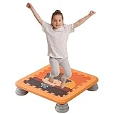 Mini-Trampolin für Kinder, 63,5 cm für Kleinkinder, sensorische Integrationstrainingsgeräte für Kinder mit Autismus, quadratisches Trampolin mit Anti-Rutsch-Basis für Jungen und Mädchen (Orange B)