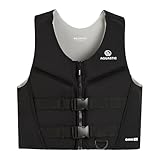 AQUASTIC Omni 50N - Belay Vest - Hochwertiges Neopren, EN ISO 12402-5, ideal für SUP, Kajak und Schlauchboot, leicht und komfortabel (Schwarz, XXL)