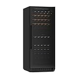 Klarstein Velaire Weinkühlschrank 2 Zonen - 122 Flaschen, 5-22°C, Touch, LED, UV-Schutz, Einbau & Freistehend, leise, Weinklimaschrank, Holzregale