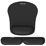 TECKNET Mauspad mit Handauflage, Gelkissen Mousepad und Tastatur Handgelenkauflage Set aus ergonomischem Gedächtnisschaum Faltbar, Wasserdicht Mousepad für Geschäftsreisen, Reisen, Arbeiten und Spiel