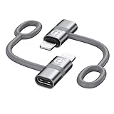 RAVIAD 36W USB C auf Lightning Adapter (2Stück), Lightning USB C Adapter für iPhone 14 13 12 11 Pro Max, Pad Pro/Air 5/Mini 6, Pod Nano/Touch mit Anti-Verlust-Seil