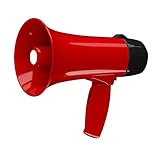 esmen Megaphon Tragbarer Megaphon-Lautsprecher mit Lautstärkeregelung und Stimme, Leichter Megaphon-Bullhorn-Lautsprecher mit integrierter Sirene für Trainer, Schiedsrichter, Sport, Cheerleading