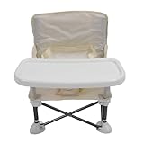 Fdit Tragbarer, Zusammenklappbarer Babystuhl, Stabiler Sitzerhöhung für, Kompakt und Leicht, für den Strand Im Freien (Beige)