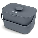 YourCasa Biomülleimer Küche 5L - Komposteimer für alltäglichen Biomüll Behälter - Spülmaschinenfest - Geruchsdicht mit Sieb & ergonomischen Griff - Bio Mülleimer Klein Komposter Bioeimer (Anthrazit)