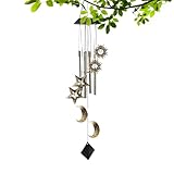 Solare Windspiele,Für Außenbereich Wasserdicht Mond Stern Garten Deko | Mond Stern Design Wasserdicht Gartendekor Landschaftsbeleuchtung Für Terrasse Außendekoration