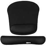 GIM Mauspad mit Gelkissen Tastatur Handballenauflage Maus mit handgelenkauflage schwarz mausmatte ergonomisch Gel mousepads pc Mouse Wrist Rest Mousepad mit handauflage Maus pad