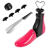 Fyeme Schuhdehner Unisex Verstellbar Breite Länge Schuhdehner Schuhweiter mit Schuhlöffel Robust Langlebig Schuhweiter für Schuhgrößen 35-42 für Stiefel Wanderschuhe Boots Sneaker (Rosa)