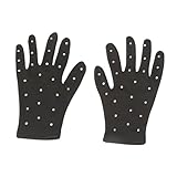 Eiskunstlauf-Handschuhe mit Strass-Akzenten für Wettkampf und Übungsleistung, S, Schwarz
