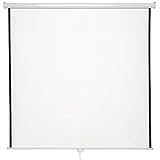 tectake® Heim Kino Beamer Leinwand - HDTV & 3D Tauglich, Rollo, Decken- und Wandmontage, Ausziehbar, Projektionsleinwand - 178 x 178 cm