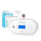 Kohlenmonoxid Melder, CO-Alarm, Temperatur- und Feuchtigkeitserkennung, 10 Jahre batteriebetrieben mit LCD-Display