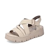 Rieker Damen Klassische Sandalen V1063, Frauen Sandalen,Sommerschuhe,Freizeitschuhe,offene Schuhe,Strandschuhe,beige (60),38 EU / 5 UK