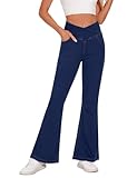 Desol V Cross Schlaghose Jeanshose Damen, High Waist Jeans Damen Stretch mit 4 Taschen, Flared Jeans, Bootcut Hose Damen für Party, Freizeit