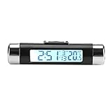 LCD-Thermometer, Digitaluhr, Hintergrundbeleuchtung, Uhr, Monitor, Clip, Clip Am Auto, Thermomete, Tragbare Autouhr, Am Armaturenbrett Montierte Uhr Für LKW, Auto(WEISSER HINTERGRUND)