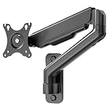 WORLDLIFT Monitor Wandhalterung für PC Monitor & TV - Für Bildschirme 17 bis 32 Zoll, Höhenverstellbar Einarmig Schwenkbar und 360° Drehbar Gasdruckfeder Arm, Max.8 kg - VESA 75x75mm & 100x100mm