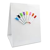 Magnetische Tisch-Desktop-Staffelei/Whiteboard mit 8 trocken abwischbaren Markern als Bonus. Doppelseitig und selbststehend (32 x 41 cm);