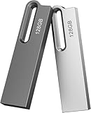 JOIOT USB Stick 128GB 3.0 2 Stück Wasserdichter Speicherstick Hochgeschwindigkeit Stick 128GB für IOS Android Windows Linux Silber/Schwarz USB 3.0 Pendrive USB Flash Drive für Laptop PC