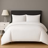 Dreamology Bettwäsche-Set für King-Size-Betten, Polycotton, weicher Stoff, Dobby-Streifen, Knopfverschluss, Kingsize-Bettbezug, King-Size-Bett mit 2 Kissenbezügen (230 x 220 cm) (weiß)