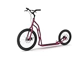 Yedoo S2016 Disc Tretroller - bis 150 kg, Kickscooter mit Luftreifen 20/16 - für Erwachsene, Scooter Roller mit verstellbare Lenker, Dogscooter, Nachfolger des legendären Yedoo Mezeq (Burgundy)