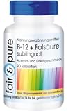 Fair & Pure® - Vitamin B12 + Folsäure Lutschtabletten - sublingual - 90 Tabletten - hochdosiert - mit 500µg Vitamin B-12, 100µg Folsäure und 12,5mg Vitamin C pro Tablette - Acerola- & Kirschgeschmack