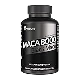 BIOMENTA Maca 8000 – 10:1 Black Macawurzel Extrakt - 800 mg Extrakt (entspricht 8.000 mg Maca Pulver aus Peru) / Tag - 180 Kapseln – vegan - Premiumqualität