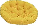 Wasserdichte runde Stuhlkissen für den Außenbereich, Ersatz-Sitzpolster für Garten, Terrasse, 110 x 110 cm, Gelb, weich, ideal für den Innen- und Außenbereich