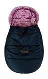 BABYLUX Fußsack Winterfußsack Kinderwagen- Babyschale- Buggy Fußsack Babyfußsack 'Cozy' (K26 - Schwarz/Rosa)