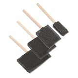 HOMSFOU 1 Satz Holzgriff Pinsel Zum Flache Schwammbürsten Für DIY Handwerk Malutensilien Und Projekte Für Schuldekoration 4 Stück
