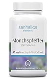 Sanhelios Mönchspfeffer - Hochdosiert - 300 vegane Mikro-Tabletten - 10mg reiner Mönchpfefferextrakt pro Tablette - leicht zu schlucken - Hergestellt & geprüft in Deutschland