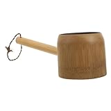 NUOBESTY Bambus Wasserschöpfer Badeeimer mit Ergonomischem Design Rutschfest Leicht und Kompakt zum Ausspülen der Haare für Dusche Langlebig und Platzsparend für Badezimmer und Sauna