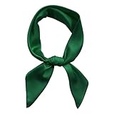 lokxmve Seidentuch Damen 70 x 70cm Weich Halstuch Damen Seide Leicht Eleganter Seidenschal Vielseitiges Seidentücher Bandana Kopftuch Schal Quadratisch Tuch Silk Scarf Geschenk für Frauen(Dunkelgrün)
