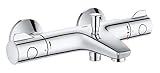 GROHE Grohtherm 800, Badewannenarmatur (Thermostat mit intelligenter Temperaturregelung, Mischbatterie mit Sicherheitssperre bei 38°, Duscharmatur mit S-Anschlüssen), chrom, 34567000